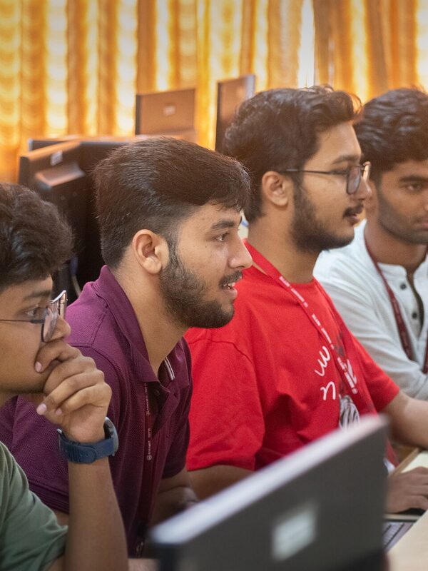 Students working together in a computer science lab